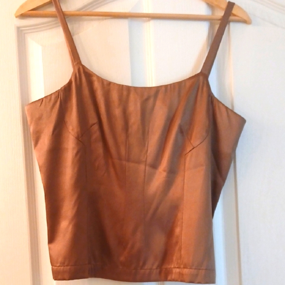 INC International Concepts Brown Fitted Crop Camisole